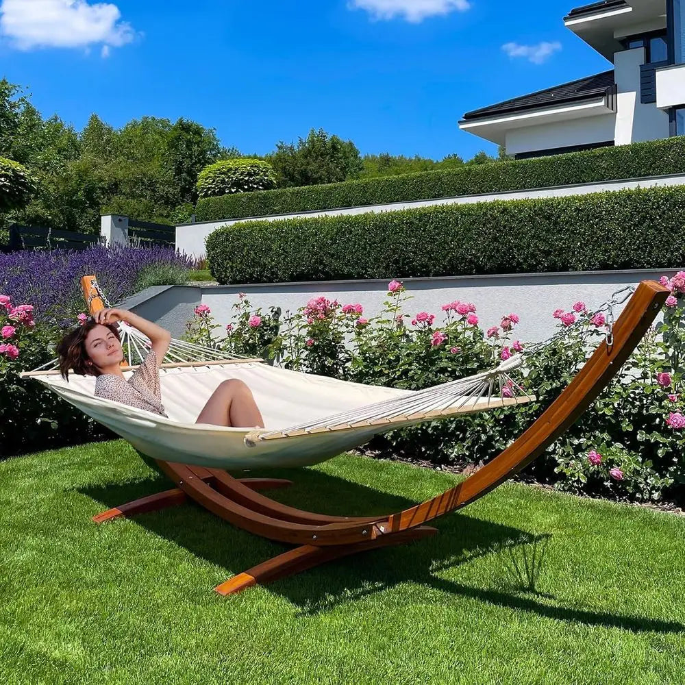 Heavy Duty Two Person Hammock With Stand For Patio Garden