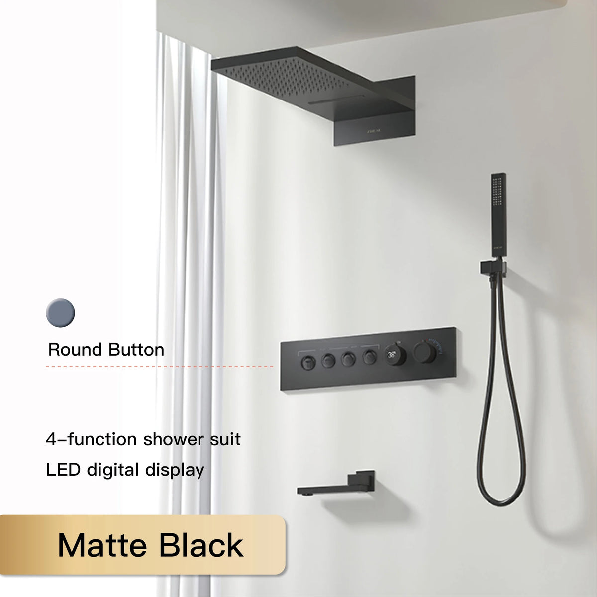 Aitana Wall Mounted Brass Multi Function Shower System