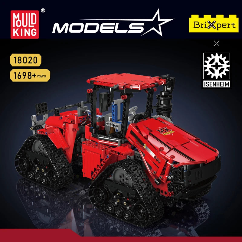 Mould King App Controlled Pneumatic Crawler Tractor Building Block Set