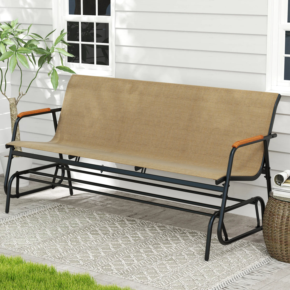 LIFEZEAL Outdoor Swing Glider Bench For Porch Relaxation