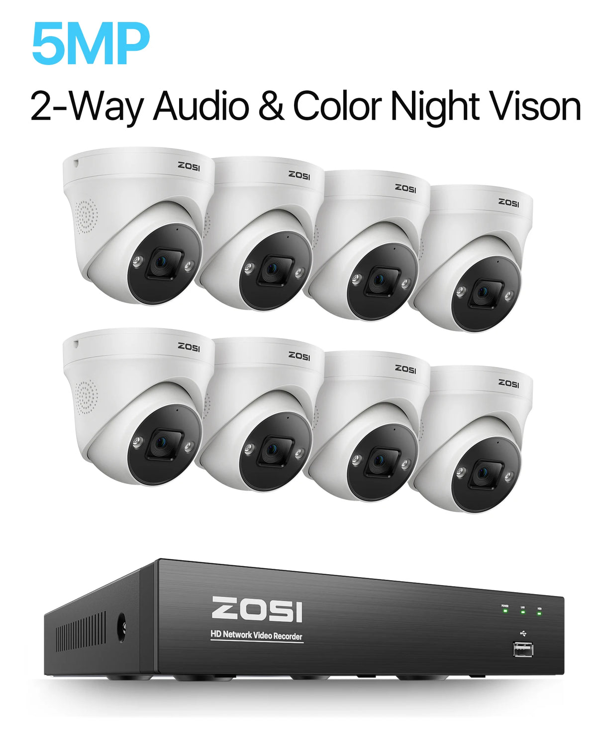 Zosi 4K PoE AI Smart Video Surveillance Home Camera System