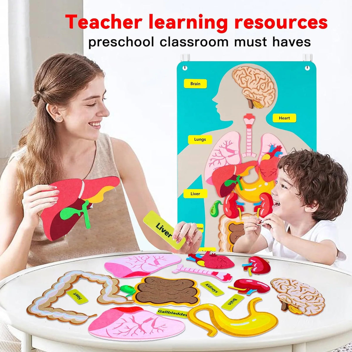 Montessori Human Body Parts Felt Board Learning Stories for Kids