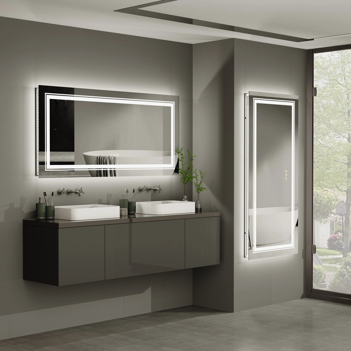 Wisfor Led Anti Fog Dimmable Bathroom Vanity Mirror