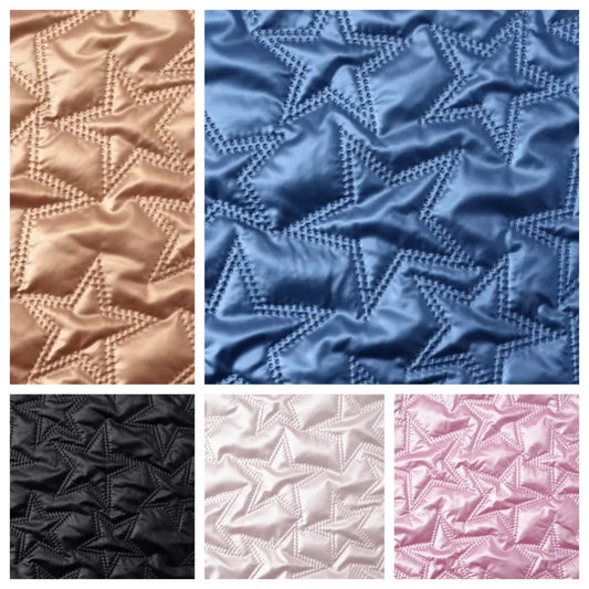 PU Artificial Leather Fabric Star Pattern For Sewing And Crafts