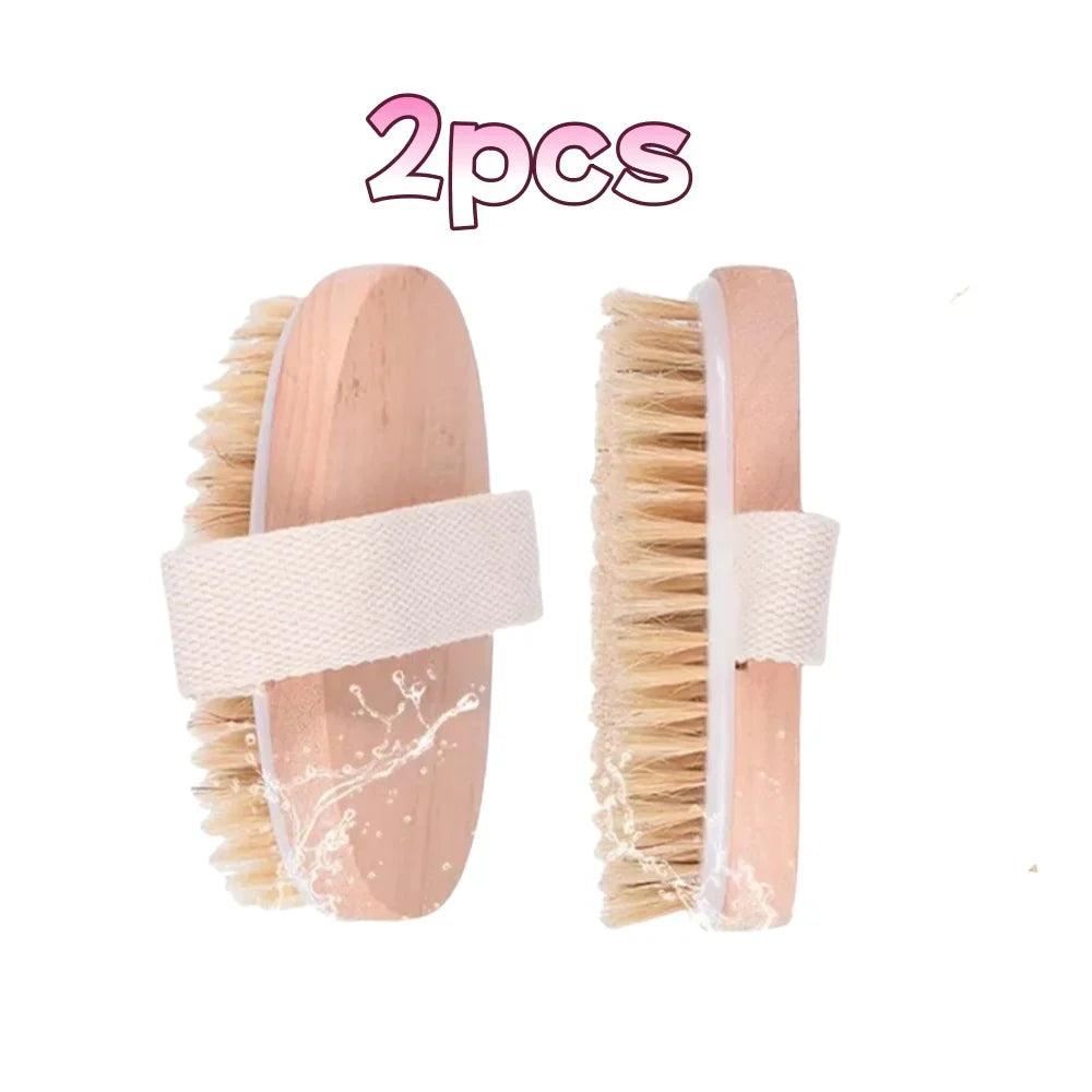 Natural Bristle Dry Body Brush For Gentle Skin Exfoliation