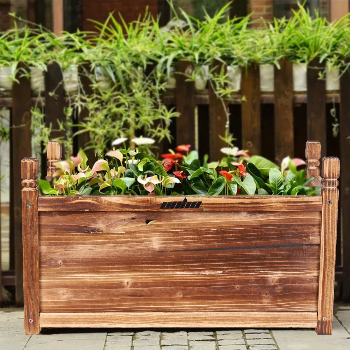 Outdoor Wooden Raised Garden Planter Bed For Flowers And Vegetables