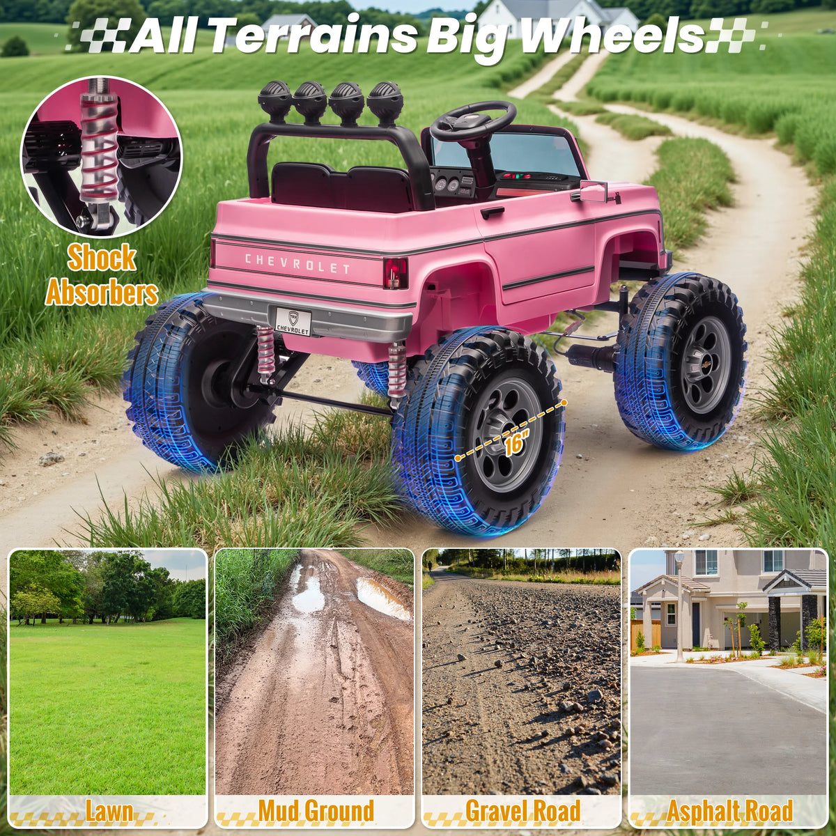 JOYRACER Licensed Chevrolet Cheyenne Ride On Car for Kids