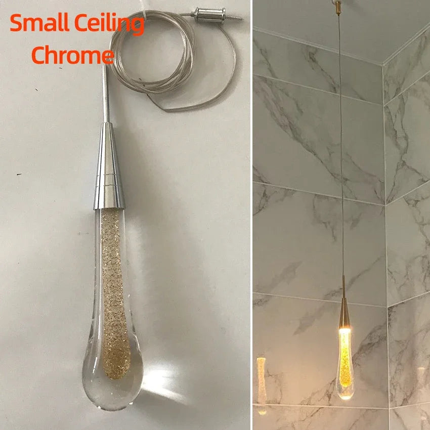 Modern Crystal Glass Led Pendant Light For Dining Room