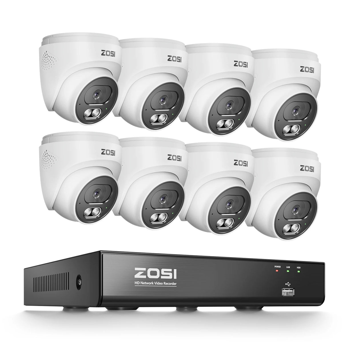 ZOSI AI PoE Security Camera System With Eight Channel NVR