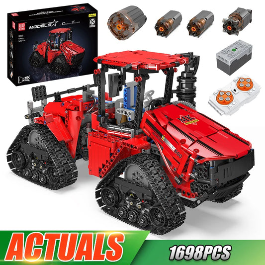 Mould King App Controlled Pneumatic Crawler Tractor Building Block Set