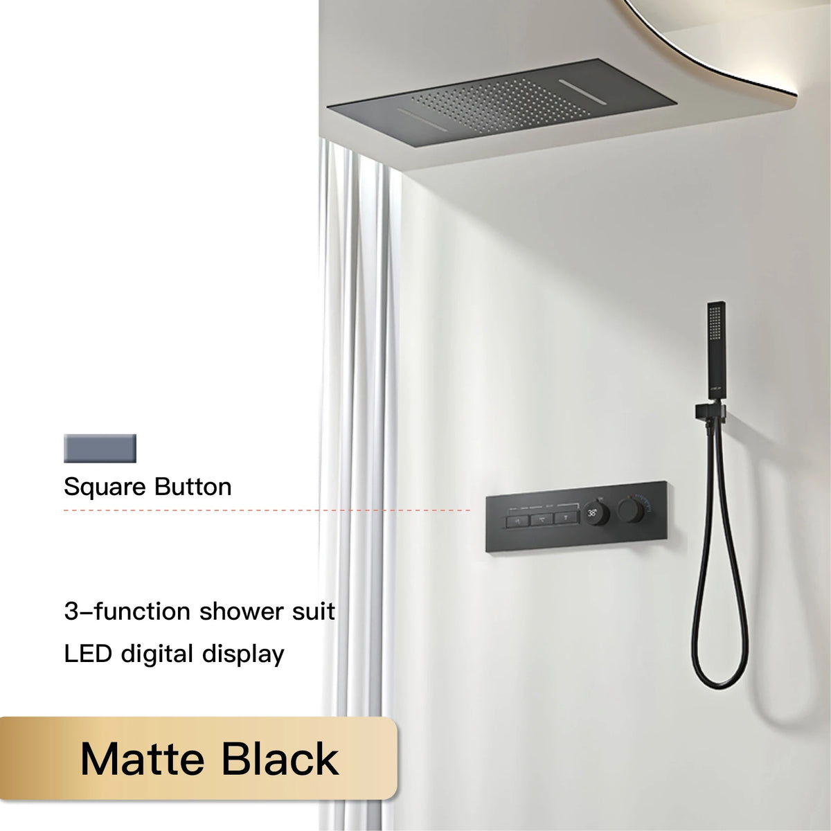 Aitana Wall Mounted Brass Multi Function Shower System