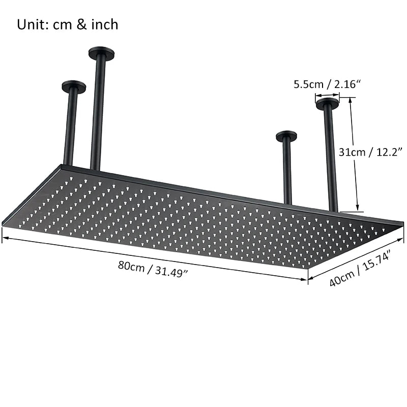 Shinesia LED Rainfall Shower Head With Changing Lights