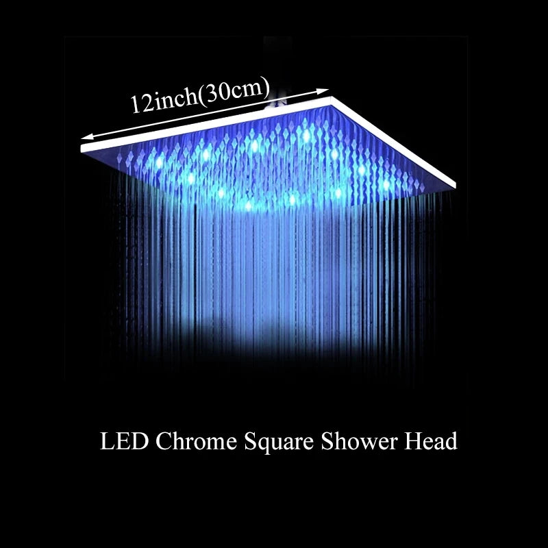 Shinesia LED Rainfall Shower Head With Changing Lights