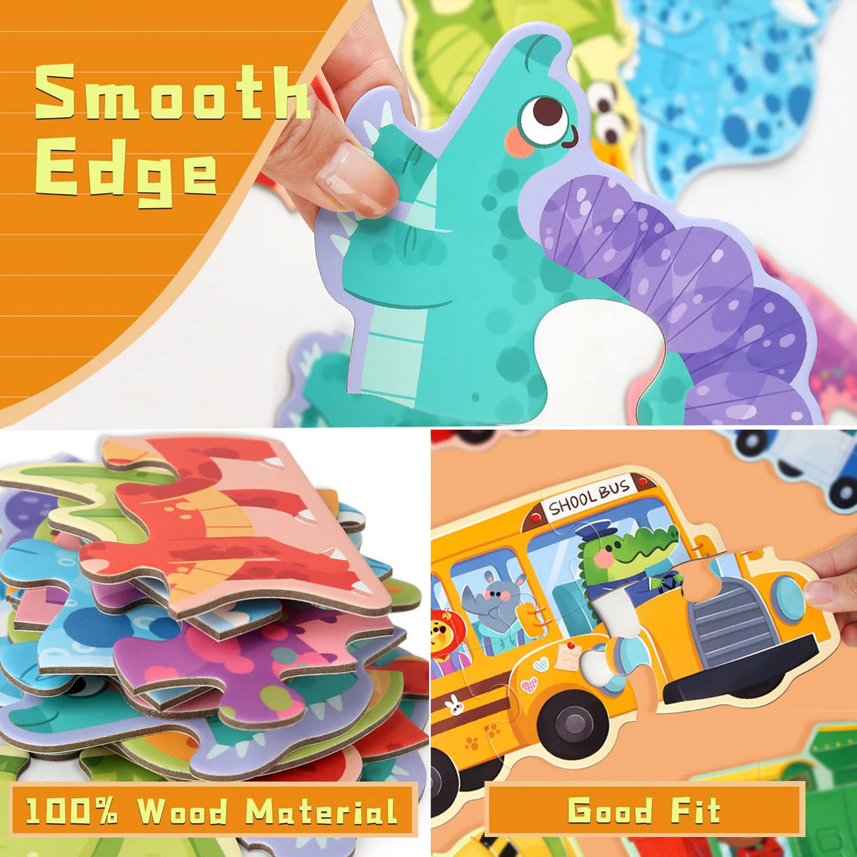 Animal Jigsaw Puzzles For Toddlers Montessori Early Learning Toy Set