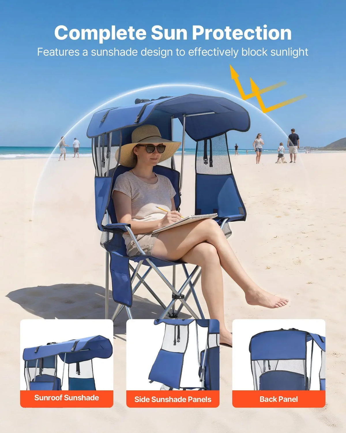 Portable Folding Outdoor Camping Chair With Sunshade