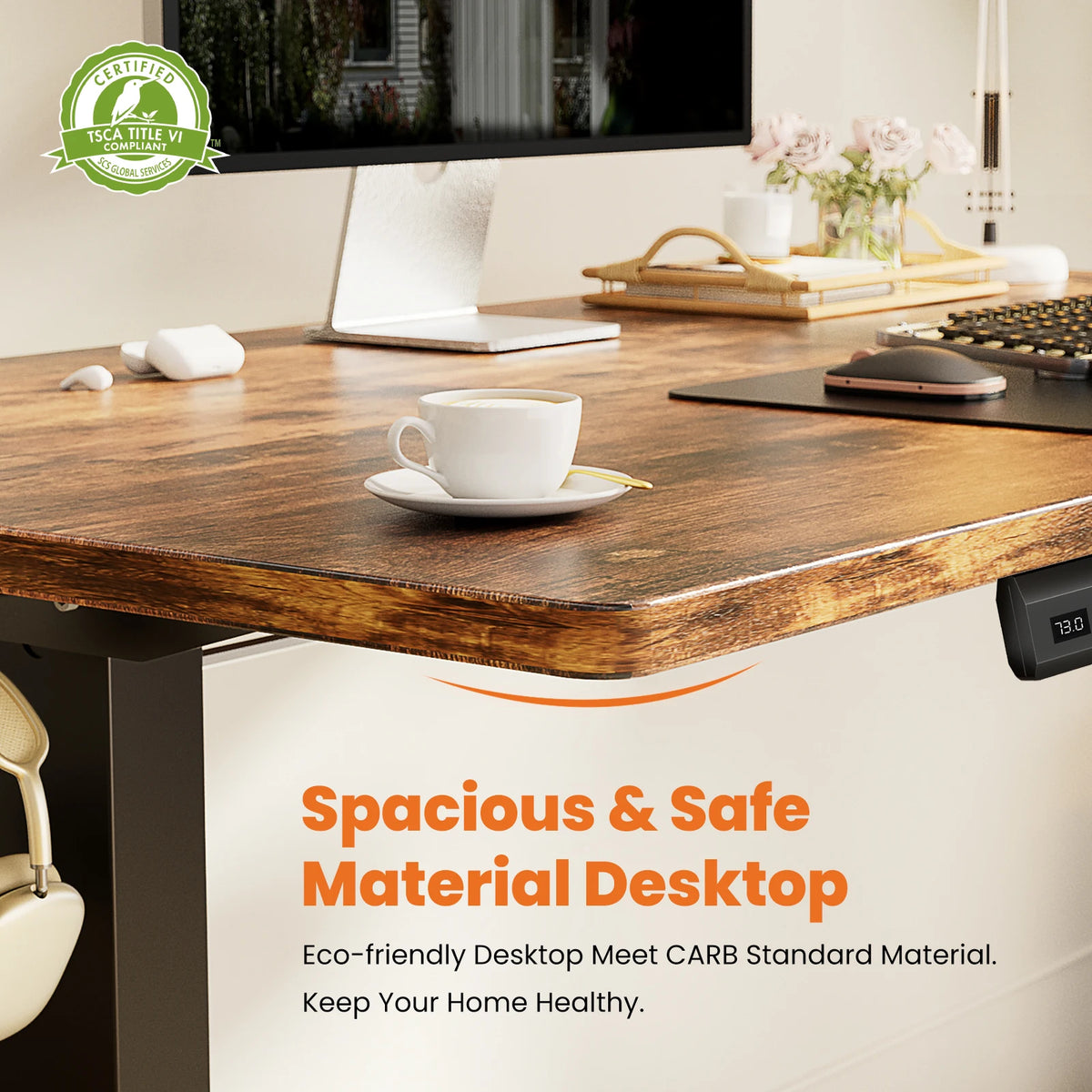 JHK Electric Height Adjustable Standing Desk for Home Office Workspaces