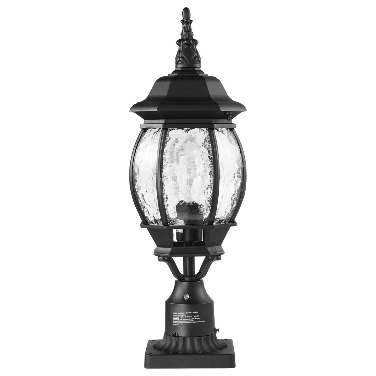 Dusk To Dawn Outdoor Post Light Fixtures With Glass Shade For Patios