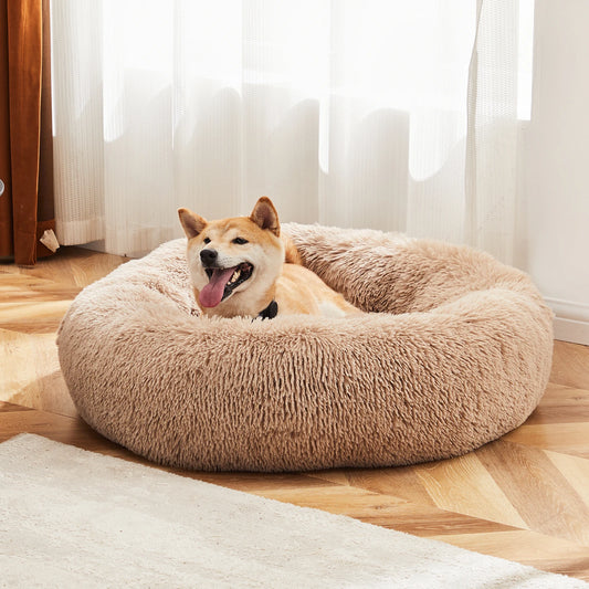 JHK Washable Plush Calming Dog Bed With Anti Slip Base