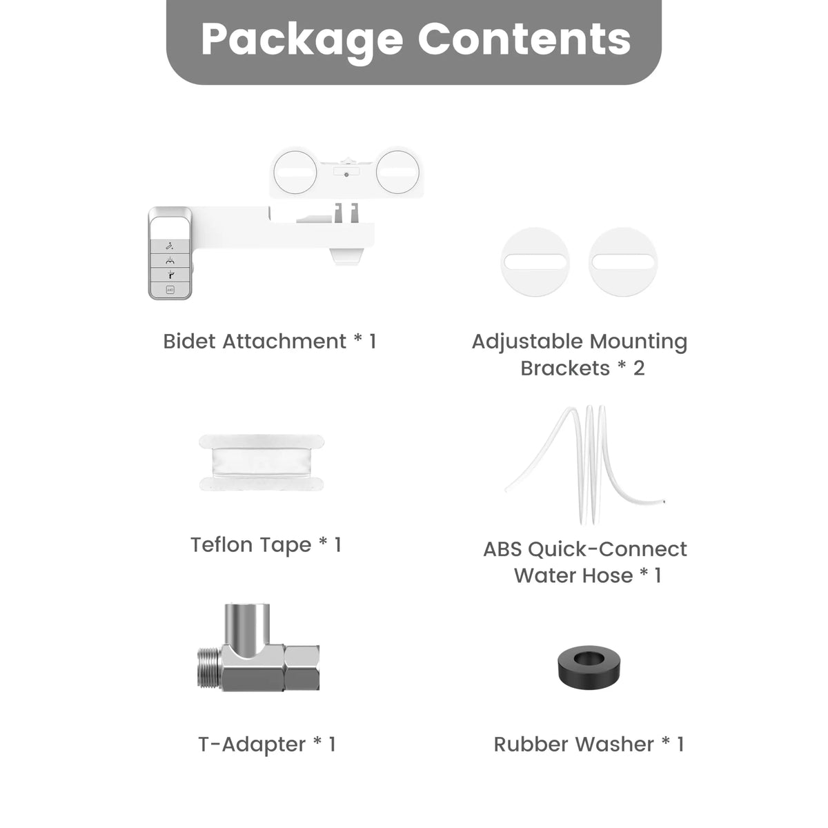 Non Electric Toilet Bidet Attachment With Self Cleaning Nozzle