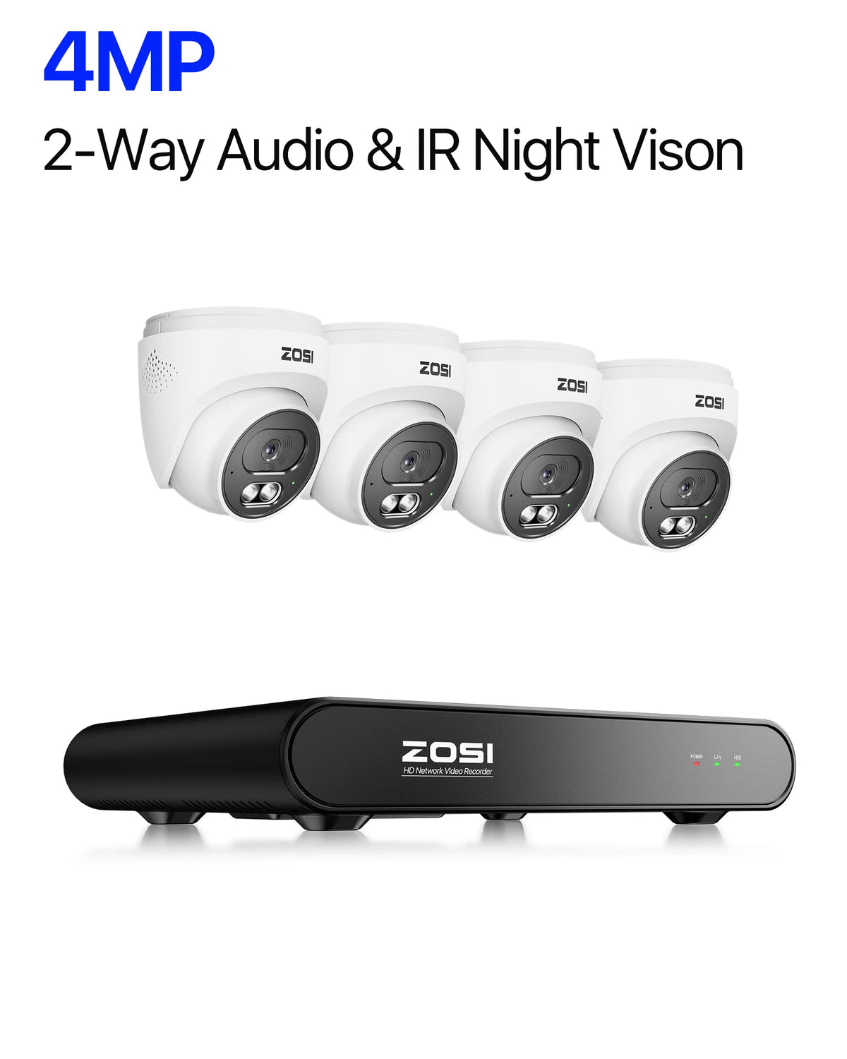Zosi 4K PoE AI Smart Video Surveillance Home Camera System