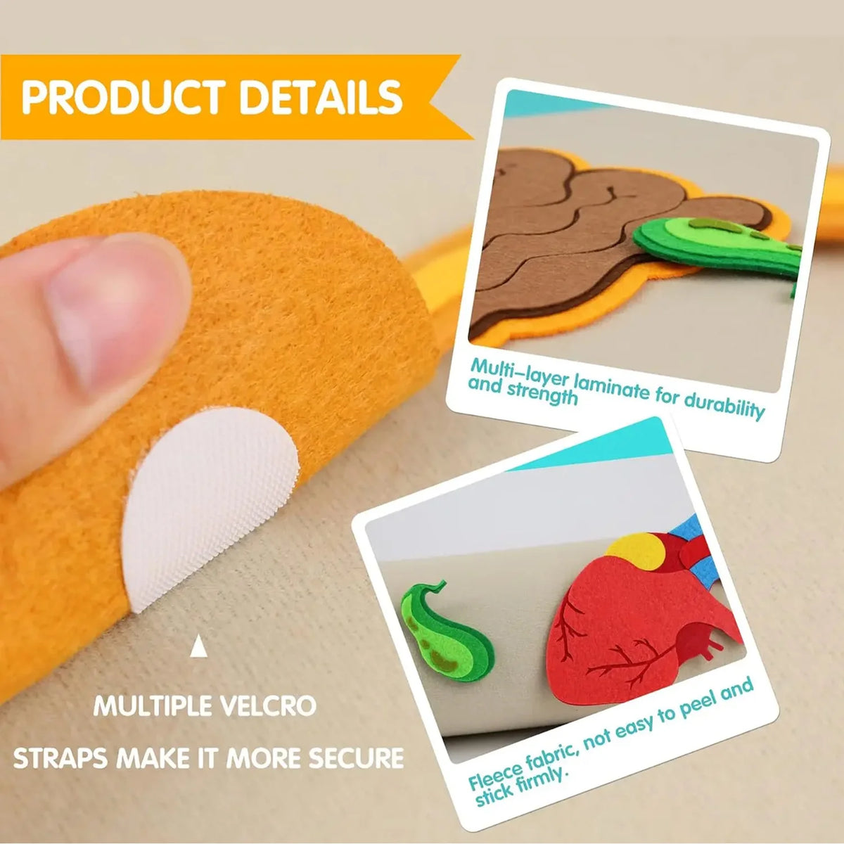 Montessori Human Body Parts Felt Board Learning Stories for Kids