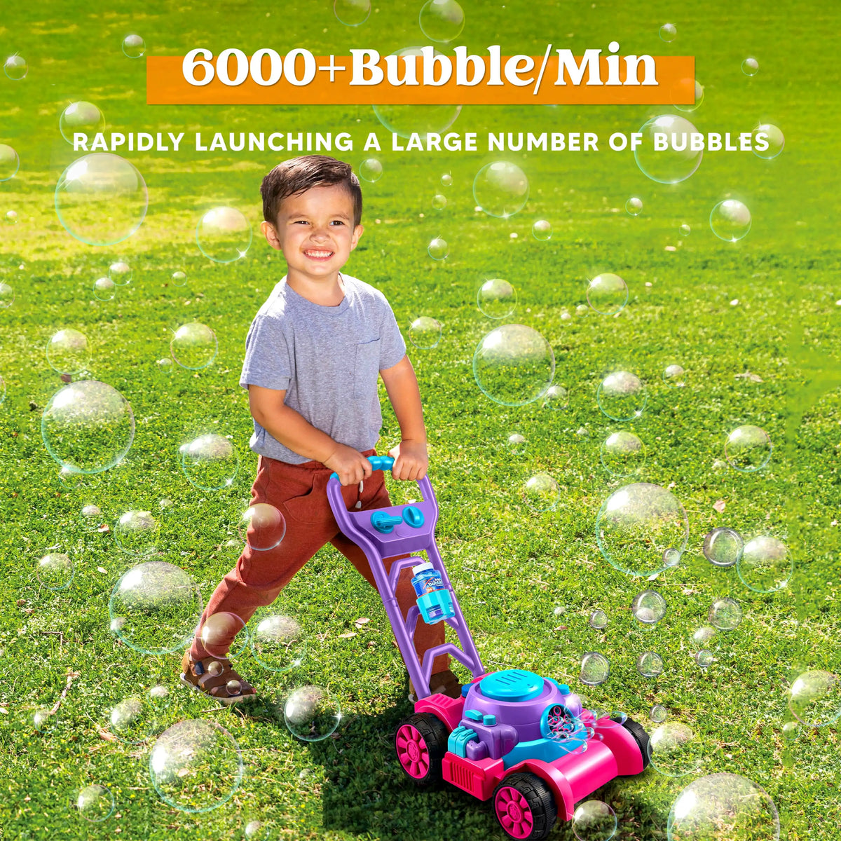 Joyfy Bubble Lawn Mower Machine Outdoor Toy For Kids