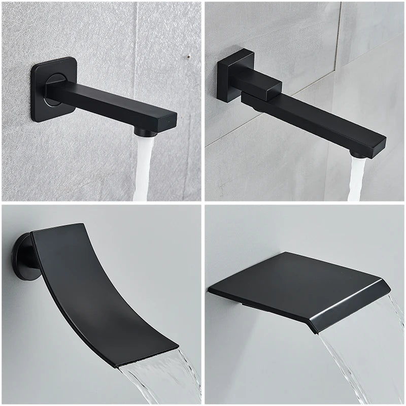 Quyanre Concealed Shower System Rain Waterfall Wall Mounted Faucet