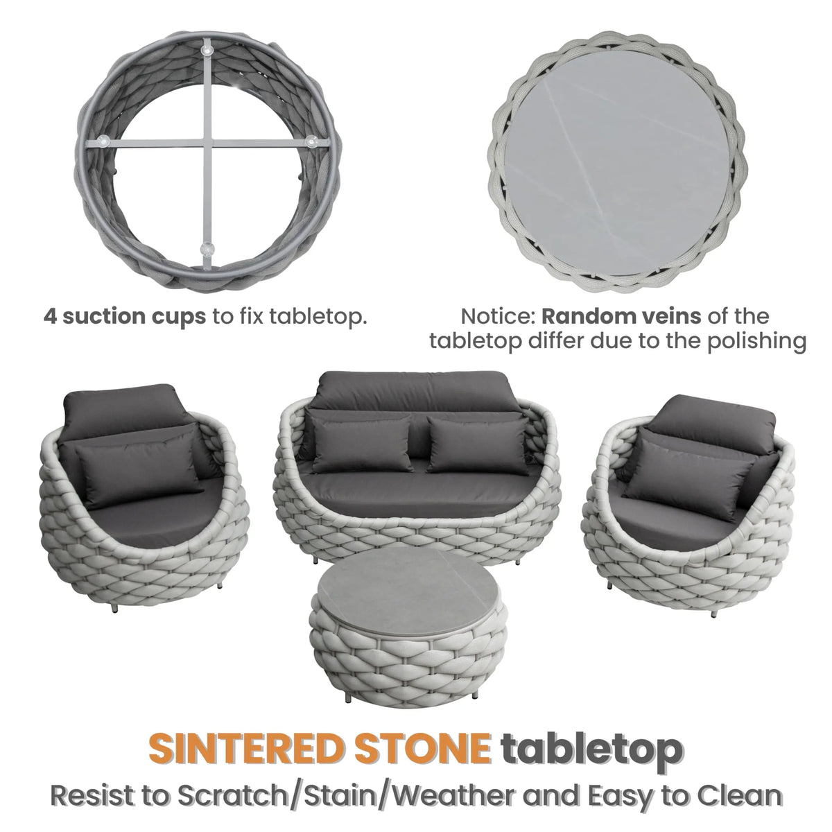 All Weather PE Rattan Outdoor Bistro Conversation Set