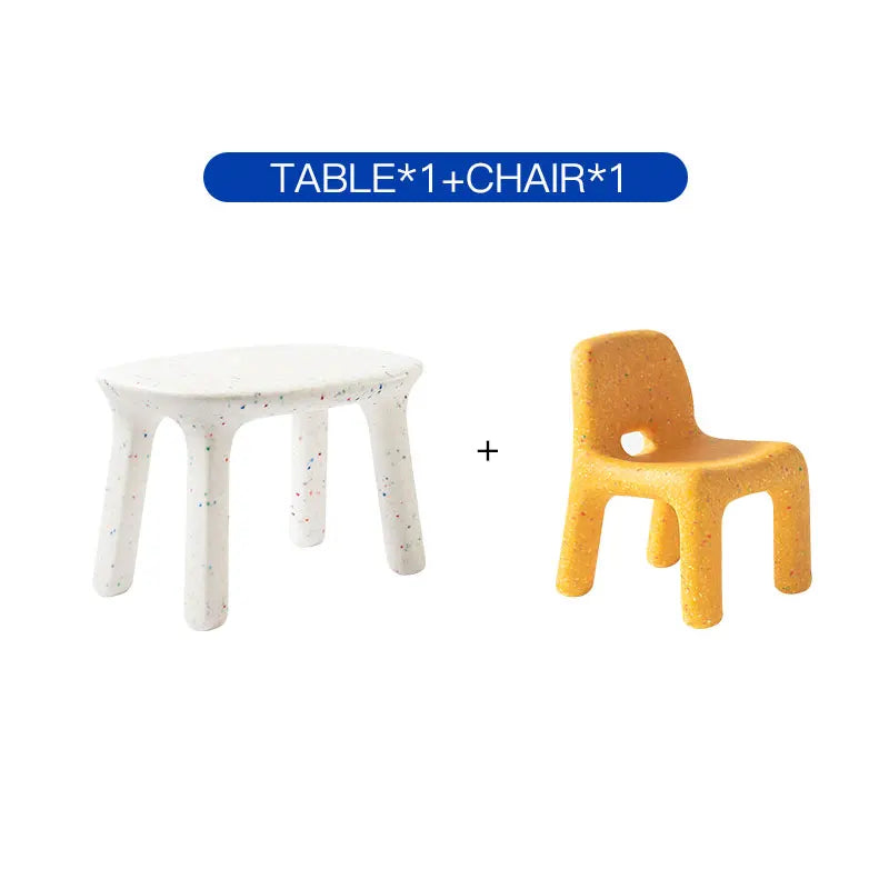 DECOPAI Kids Study Table And Chairs Set With Backrests