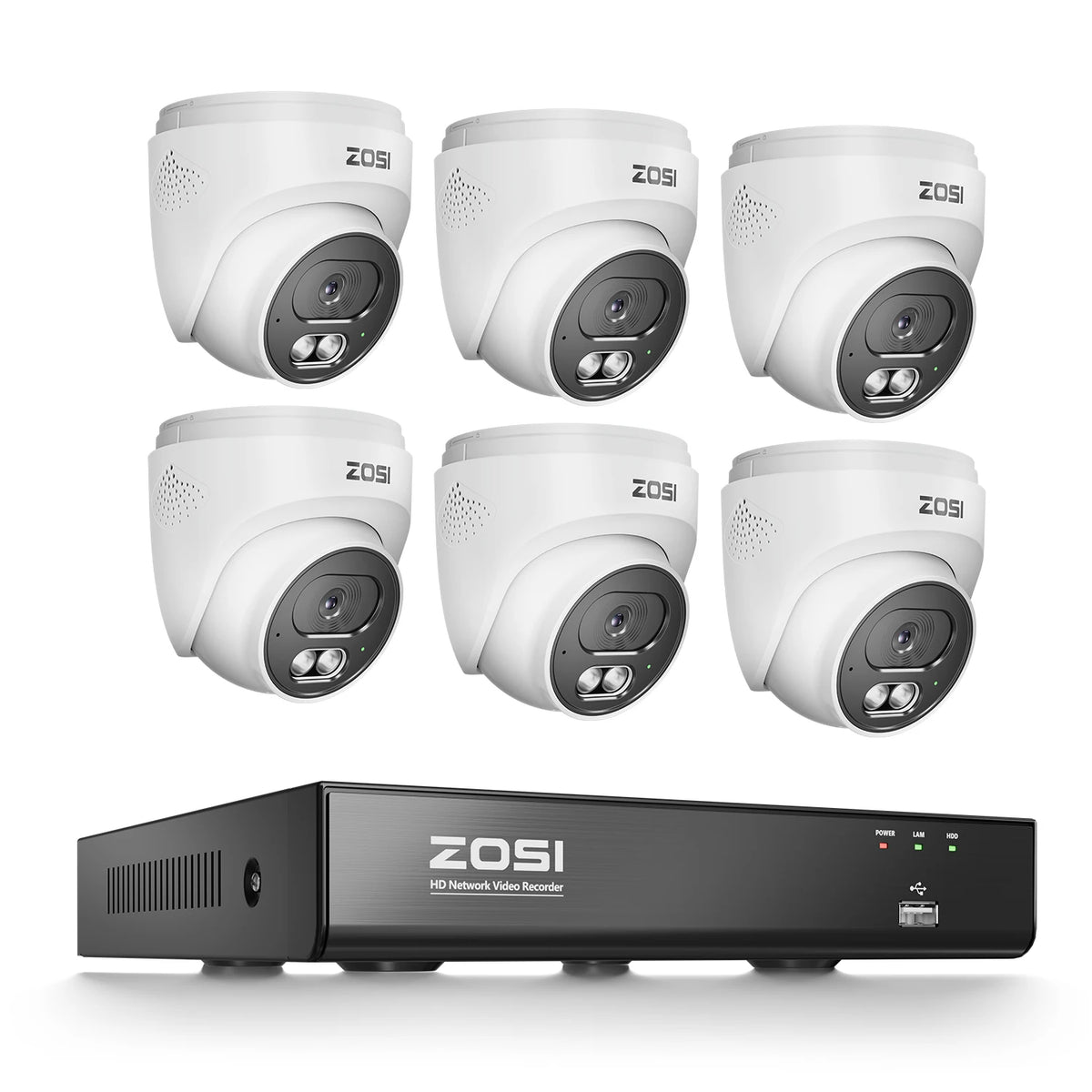 ZOSI AI PoE Security Camera System With Eight Channel NVR