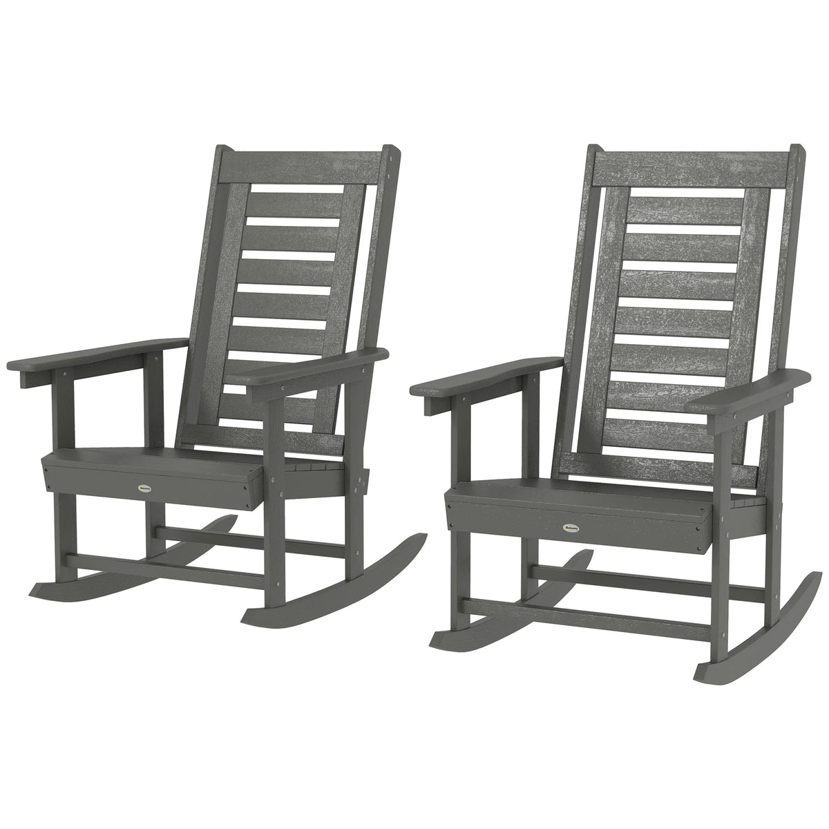 Outsunny High Back HDPE Outdoor Rocking Chairs for Patio Comfort