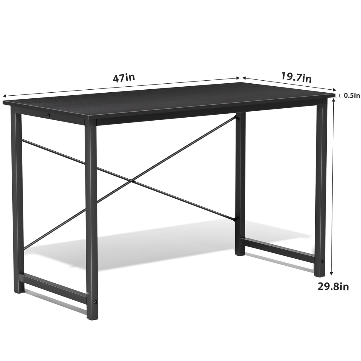 JHK Modern Computer Desk With Metal Frame And Wood Top