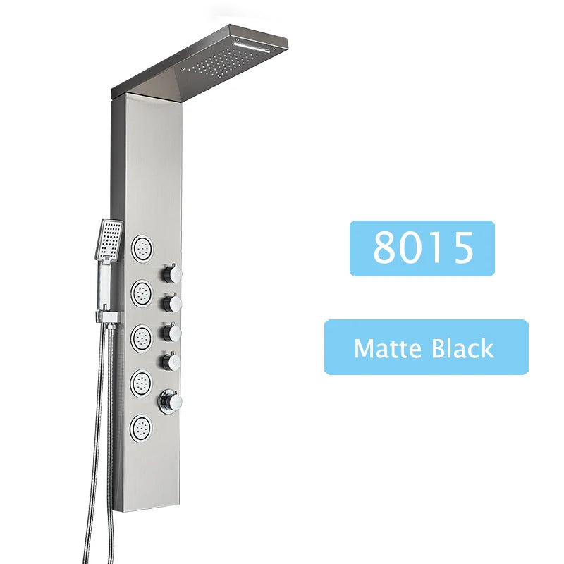 Shinesia LED Rain Shower Panel Spa Massage Jet Faucet System