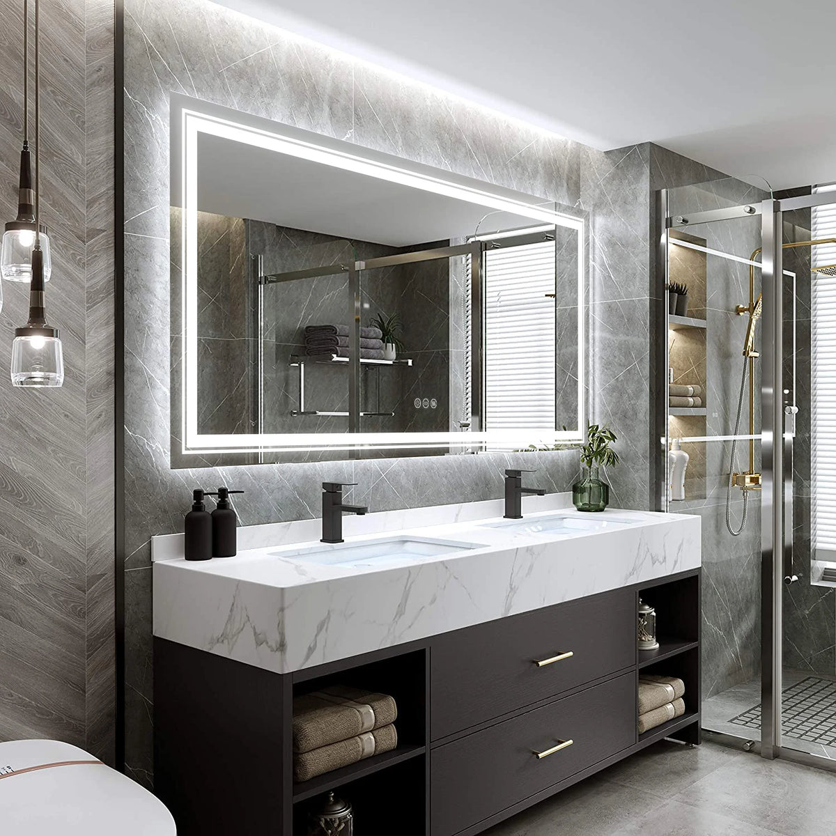 Wisfor Led Anti Fog Dimmable Bathroom Vanity Mirror