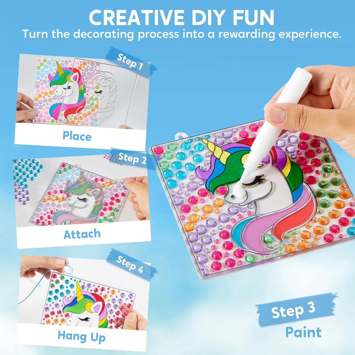 Joyfy Suncatcher Window Art And Gem Craft Kit for Kids