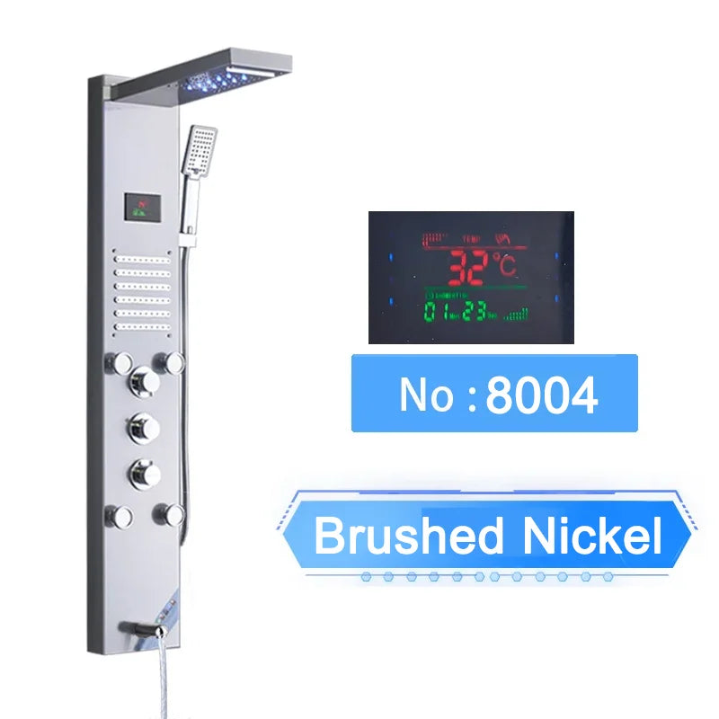 Shinesia LED Shower Panel With Digital Display Spa Massage Jets