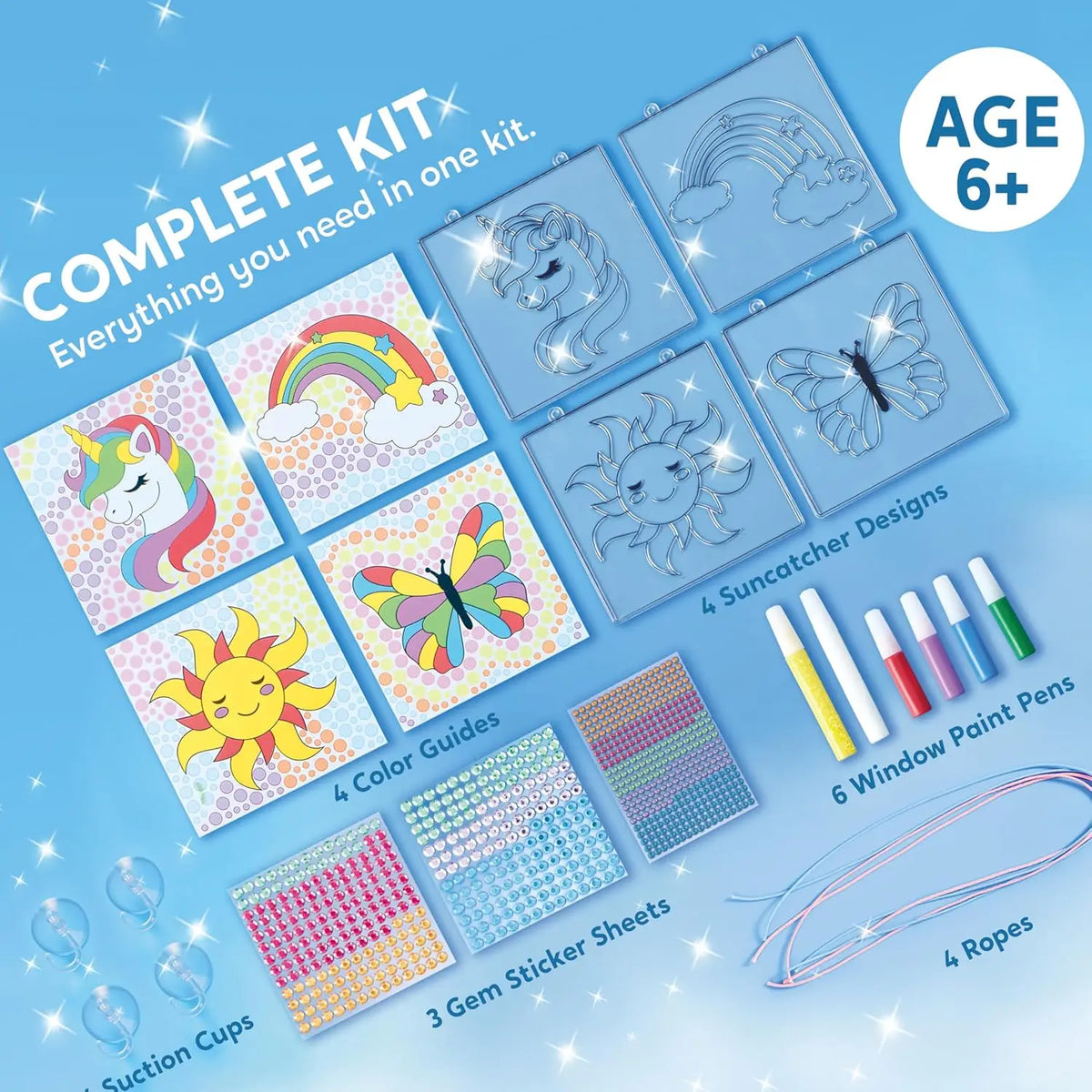 Joyfy Suncatcher Window Art And Gem Craft Kit for Kids