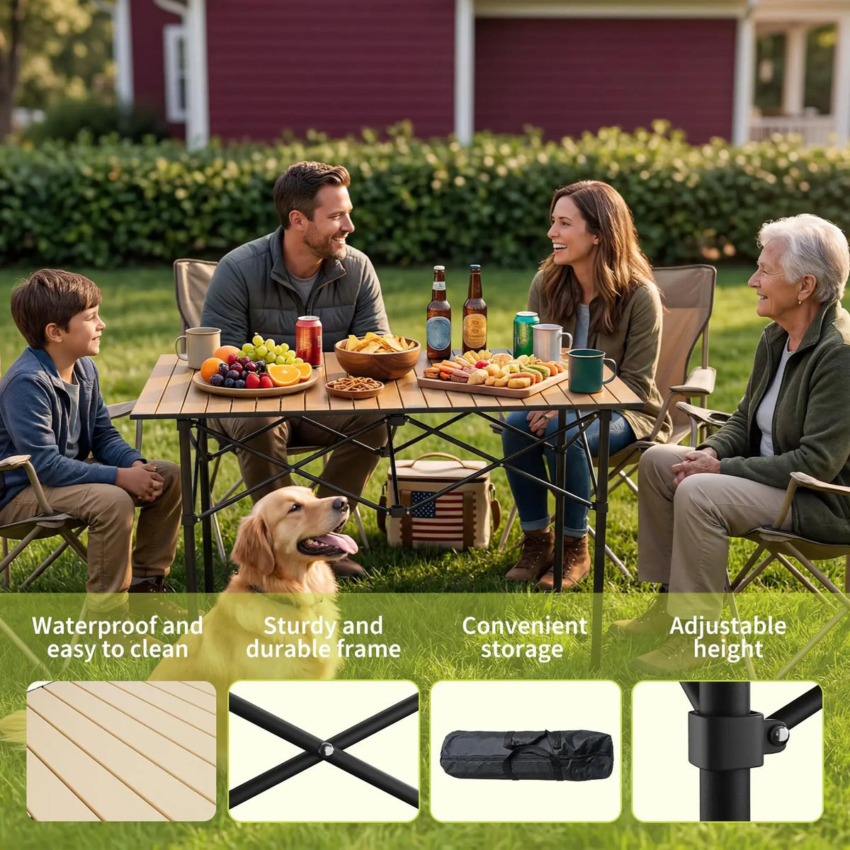 Lightweight Portable Folding Aluminum Outdoor Coffee Table
