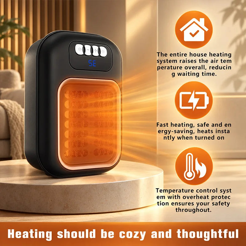 Portable Electric Patio Heater Warm Air Fan For Indoor Use
