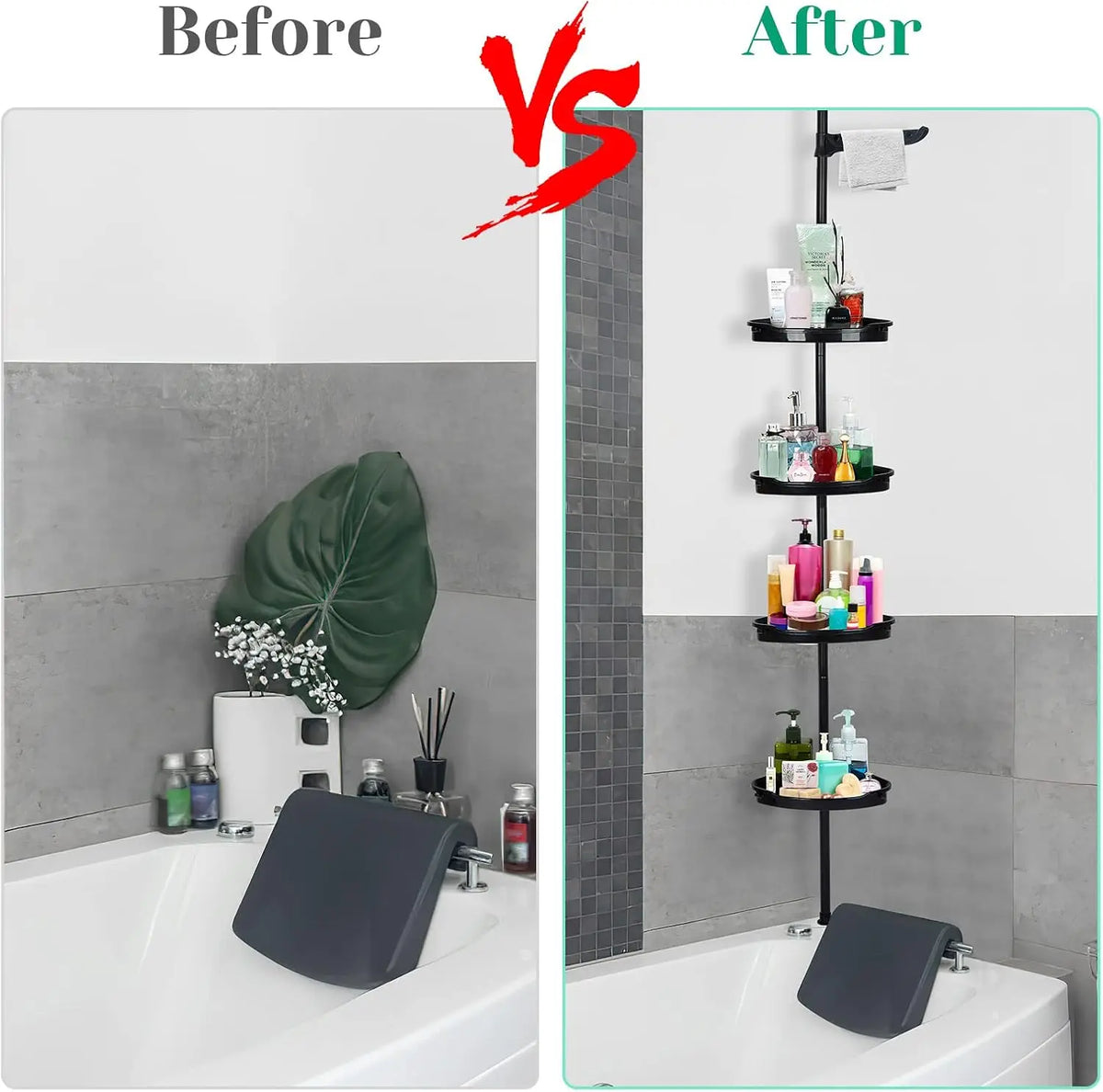 Telescopic Corner Shower Caddy Rust Proof Bathroom Storage Rack Organizer