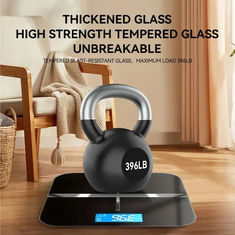 ZNLYRION Digital Bathroom Scale With LCD Display And Tempered Glass Platform