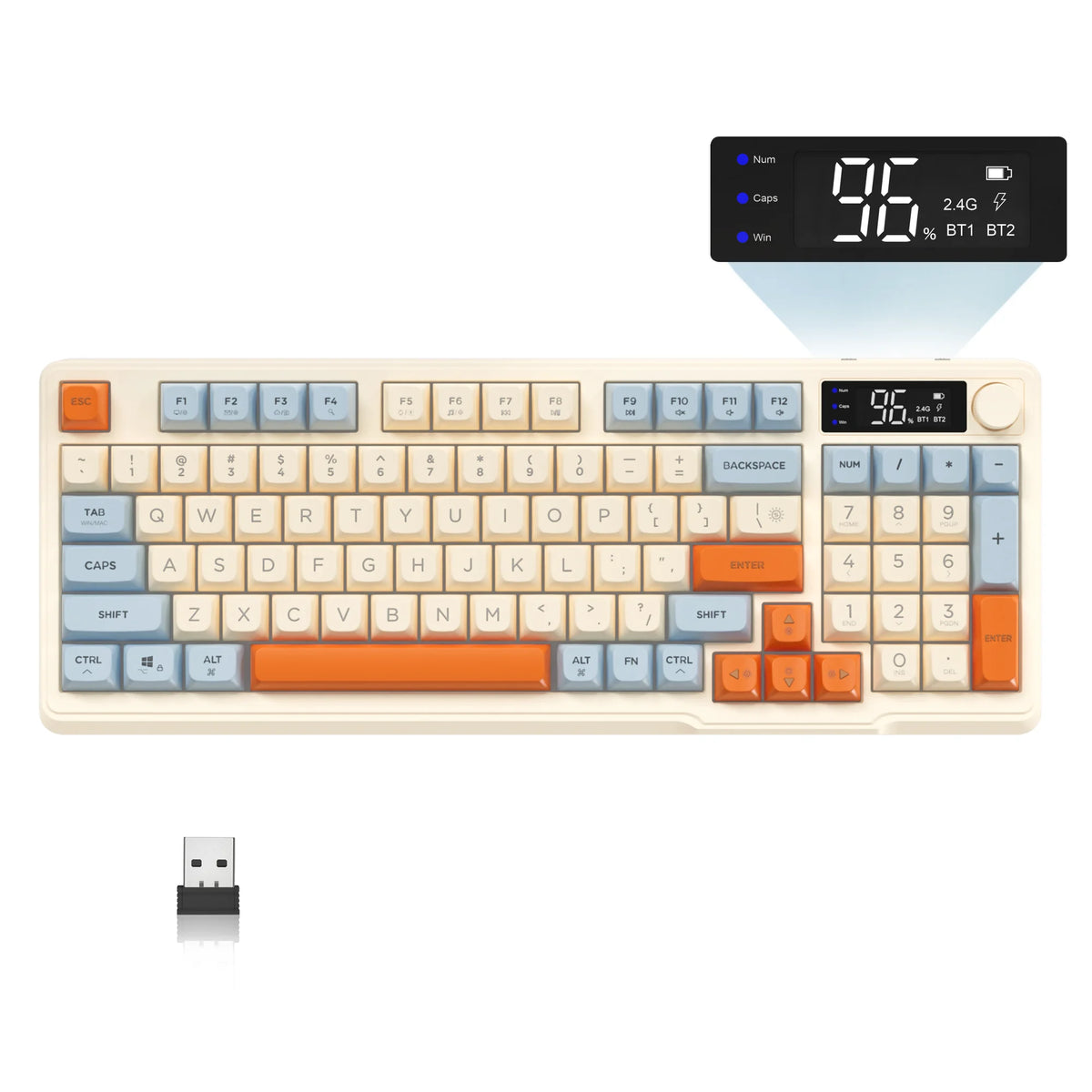 Attack Shark Wireless Gaming Keyboard With Screen And Knob