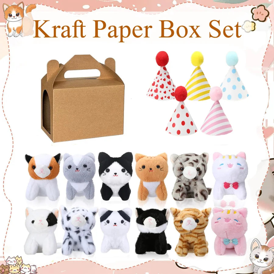 Adopt A Cat Mini Plush Favors With Hat Birthday Set