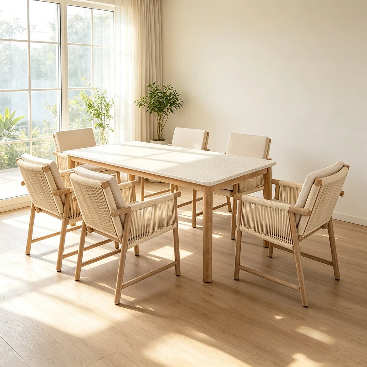 Outdoor Wooden Table And Chair Set For Courtyards And Balconies
