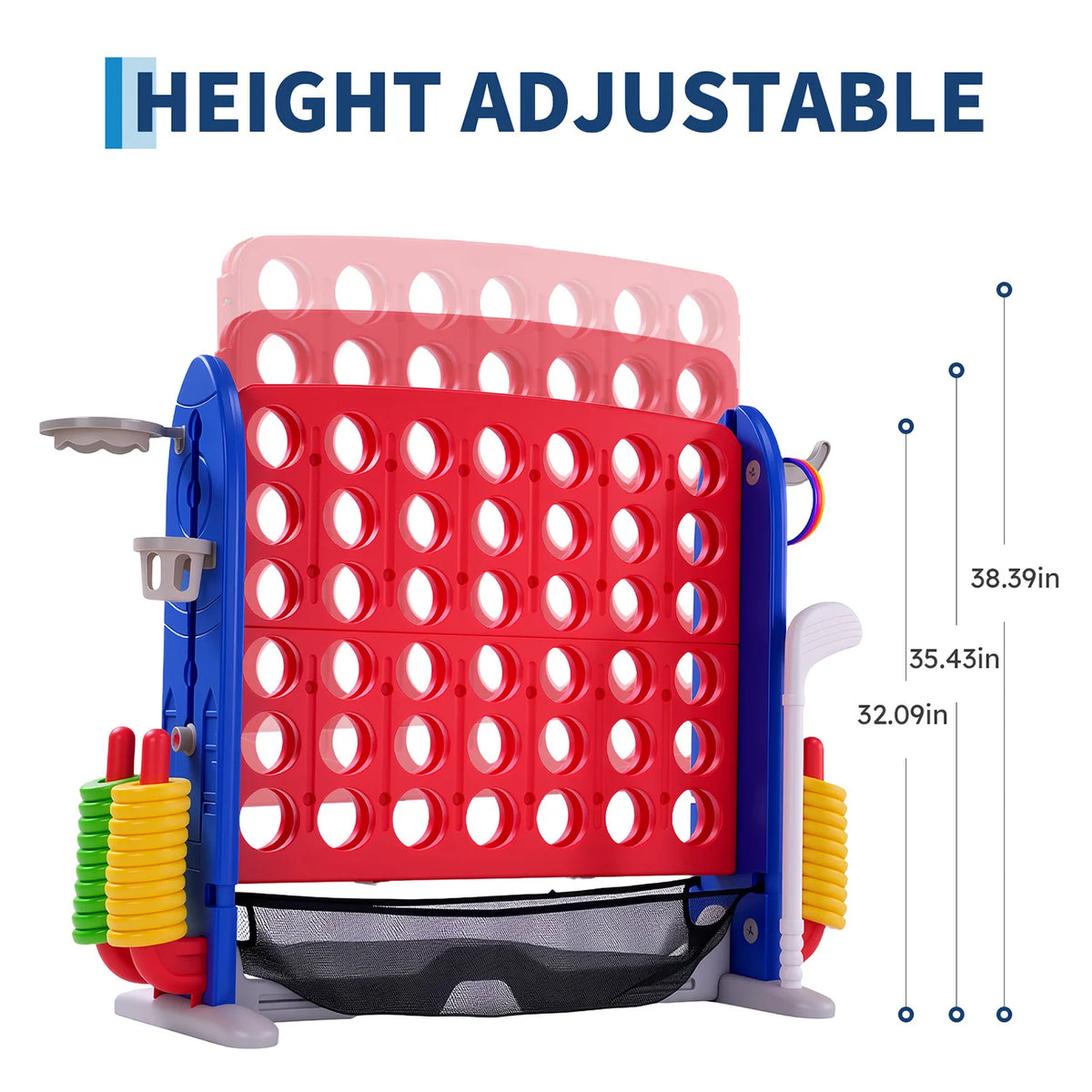 Giant Connect Four Outdoor Game Set Basketball And Ring Toss