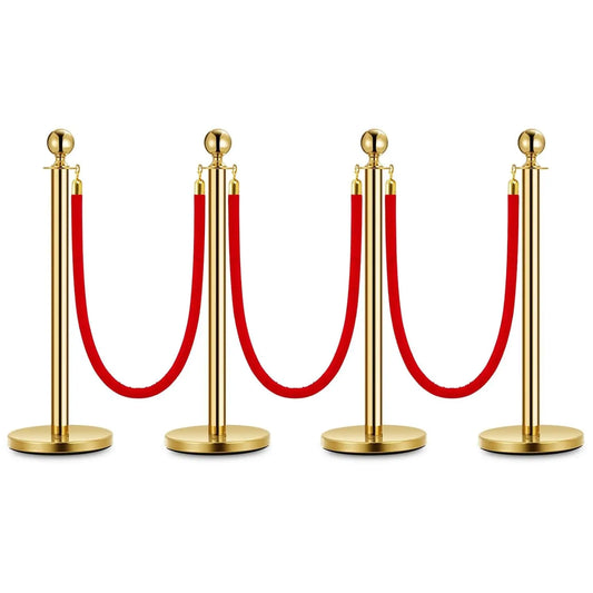 HiMISS Stainless Steel Stanchions With Velvet Ropes For Crowd Control