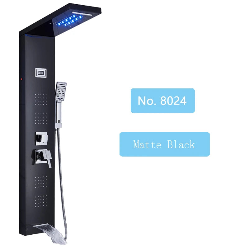 Shinesia LED Rain Shower Panel Spa Massage Jet Faucet System
