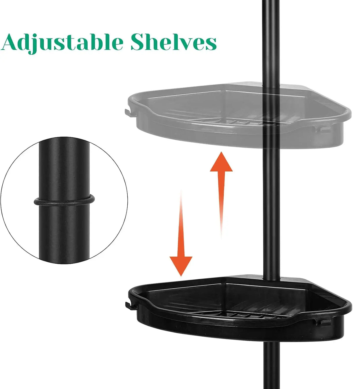 Telescopic Corner Shower Caddy Rust Proof Bathroom Storage Rack Organizer