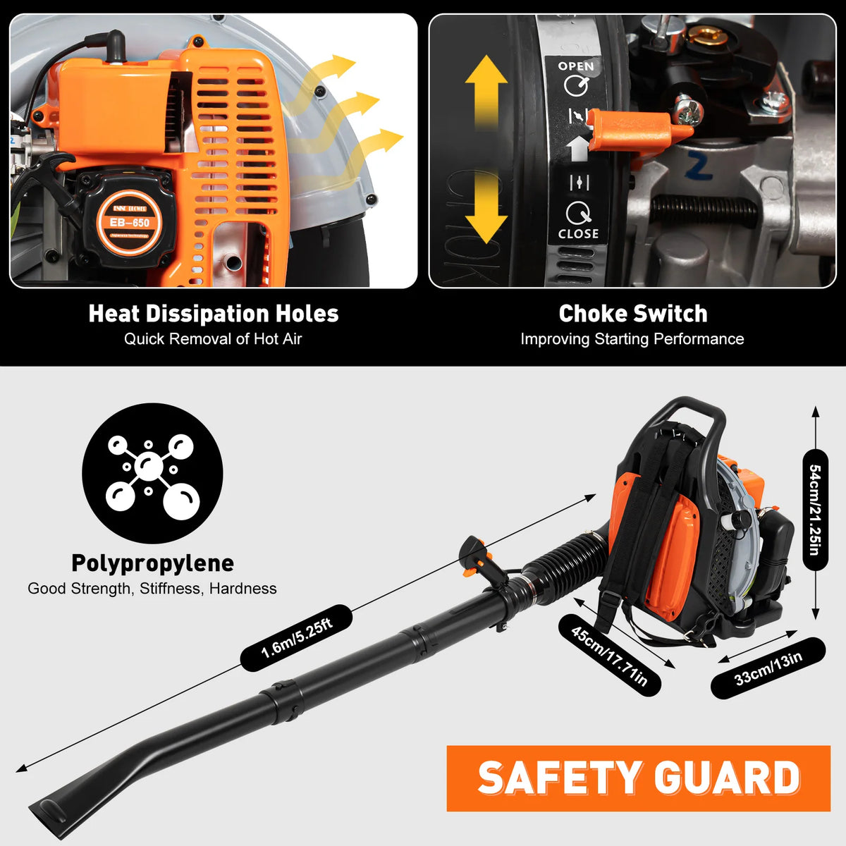 Gas Powered Backpack Leaf Blower For Lawn And Yard Care