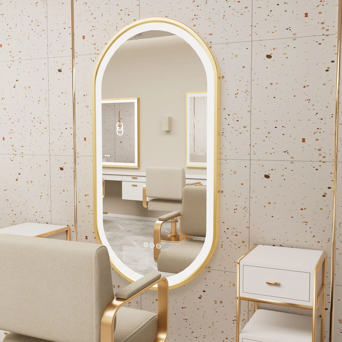 Wisfor Oval LED Bathroom Mirror With Dimmable Anti Fog Light